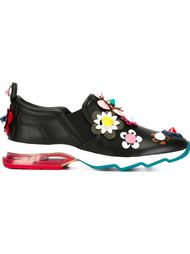 flower appliqué slip-on sneakers Fendi
