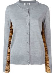 animal print detail button down cardigan Sonia By Sonia Rykiel