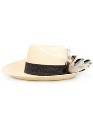 'Rose' feathered tulle accent hat Maison Michel
