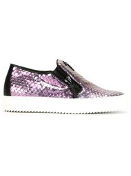 кеды-слипон с отделкой металлик Giuseppe Zanotti Design