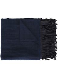 plaid contrast fringe scarf Woolrich