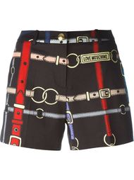 belt print shorts Love Moschino