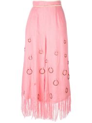 wide-leg frilled trousers MSGM