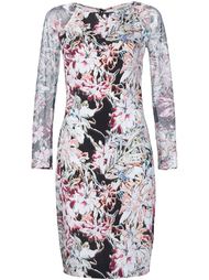 floral print mesh sleeve dress L'agence