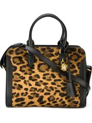 маленькая леопардовая сумка-тоут  'Padlock' Alexander McQueen