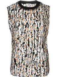 полупрозрачный топ с принтом  Carven