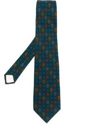 галстук с принтом эмблем Yves Saint Laurent Vintage