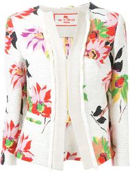 твидовый пиджак с цветочным принтом Etro