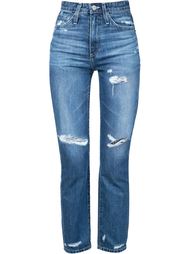 укороченные джинсы с потертой отделкой Ag Jeans