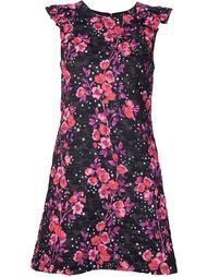 floral print ruffled shoulders dress Giamba