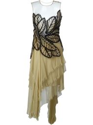 шифоновое платье с вышивкой Alberta Ferretti