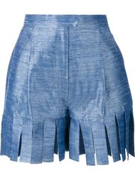 Silk Cutout Fringe Shorts Tata Naka