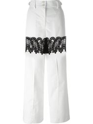 широкие брюки с кружевными вставками Sacai