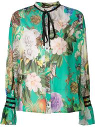 floral print pussy bow shirt  Roberto Cavalli