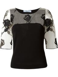 топ с вышивкой розы  Blumarine