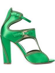buckled chunky high heel sandals Monique Lhuillier