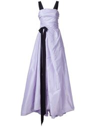 contrast strap long dress Oscar de la Renta
