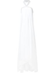 draped halter evening gown Badgley Mischka