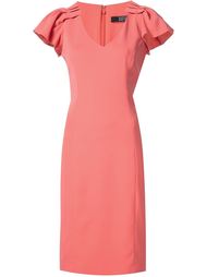 pleated sleeve dress Badgley Mischka