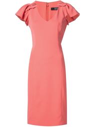 pleated sleeve dress Badgley Mischka