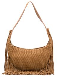 basketweave effect fringed shoulder bag Elizabeth And James