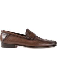 лоферы с плетеной вставкой Santoni