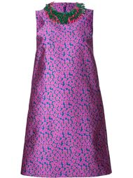 floral print fringed halterneck shift dress Monique Lhuillier