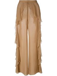 прозрачные широкие брюки Balmain