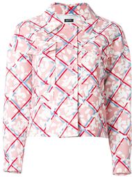 checked floral print jacket Jil Sander Navy