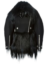 байкерская куртка с мехом козла Alexander McQueen