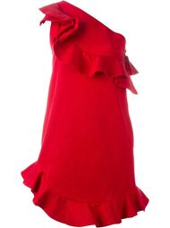 платье на одно плечо с рюшами MSGM