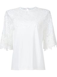 lace panel knit top Elie Saab