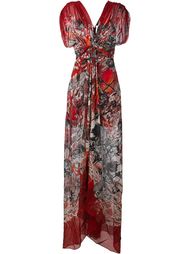 платье с цветочным принтом   Roberto Cavalli