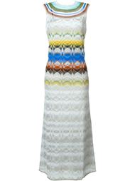длинное платье с зигзагообразным узором  Missoni