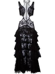 кружевное вечернее платье с рюшами Alexander McQueen