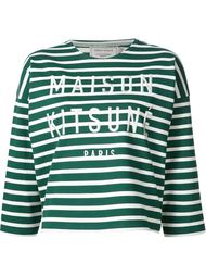 полосатая толстовка с вышитым логотипом Maison Kitsuné