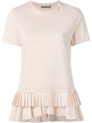 футболка с плиссированным подолом  Alexander McQueen