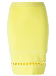 wavy embroidered pencil skirt Alexander McQueen