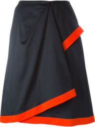 драпированная юбка с контрастной окантовкой Jil Sander Navy