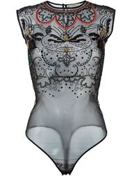 sheer embellished bodysuit Amen