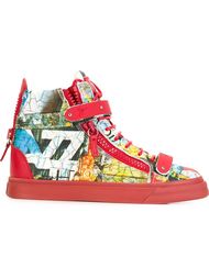 'London' collage hi-top sneakers Giuseppe Zanotti Design