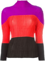 плиссированный топ дизайна колор-блок Issey Miyake Vintage