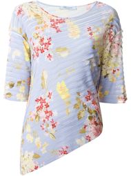 свитер асимметричного кроя с цветочным принтом  Blumarine