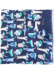 cocktail print scarf Kiton