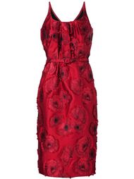 floral jacquard belted dress Oscar de la Renta