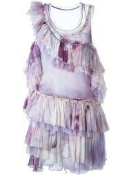 короткое платье с рюшами Roberto Cavalli