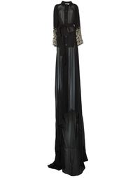 semi sheer sequined sleeve oversized coat Antonio Berardi