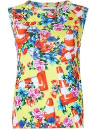 floral and traffic cone shell top Moschino