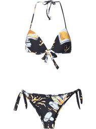 perfume bottom print bikini top Moschino Swim