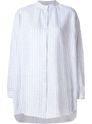 double striped mandarin collar shirt Dusan